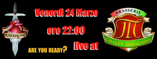 Kryosheart live @ Brasserie Chalet Miralago